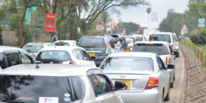 Motorists on a Colossal Traffic Jam Along Busy Uhuru Highway in Nairobi