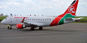 A plane attached to Kenya Airways (KQ)
