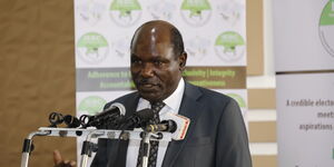 IEBC Chairperson Wafula Chebukati During Election Preparation Forum on October 21, 2021.