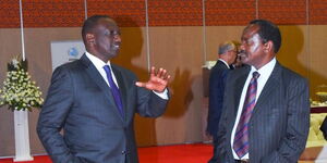 President William Ruto and Wiper Leader Kalonzo Musyoka during a past event