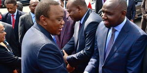 President Uhuru Kenyatta and Elgeyo-Marakwet Senator Kipchumba Murkomen at a past event in 2020