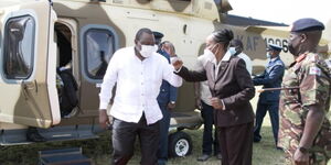 President Uhuru Kenyatta arriving at Thika Barracks 