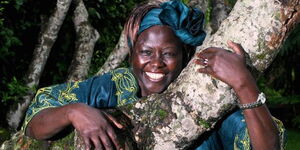 A photo of Nobel laureate Wangari Maathai.