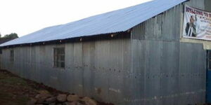 A church made out f iron sheets in Kenya.