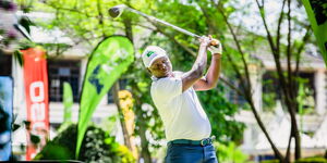 A man playing golf during the KCB East Africa Golf Tour in May 2023