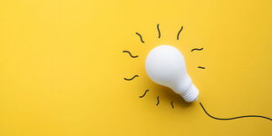 Creatives bulb on yellow background