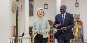 President William Ruto and EU Commission President Ursula von der Leyen at State House, Nairobi.