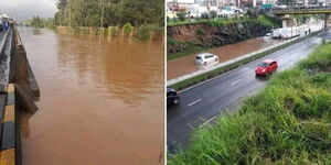 Floods covering part of Thika Highway on April 24, 2024