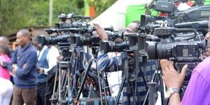 Journalists at Mtihani House during the release of KCPE results on November 18, 2019. 