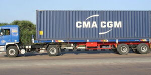 A photo of a Kenyan Long Distance Truck Transporting Goods