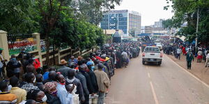 Kenyans queue for Jobs in Nairobi.