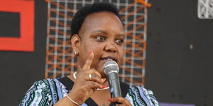 Labour CS Florence Bore during annual prayers in Kericho on Saturday July 8, 2023