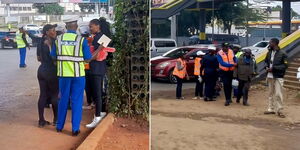 NTSA and Police enforcing arrests for pedestrians who failed to use footbridges in Nairobi on March 26, 2024.
