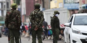 Police officers conduct an operation in Nairobi in August 2020.