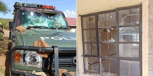 A police station raided and vandalised by youths in Tiaty area in Baringo on Wednesday, March 27, 2024. 