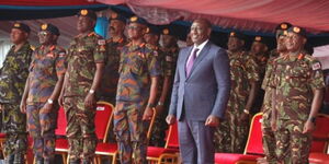 President William Ruto attending a military event.