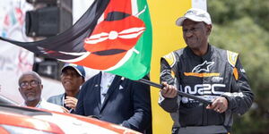 President William Ruto officiating the 2024 World Rally Championships (WRC) in March 29, 2024.