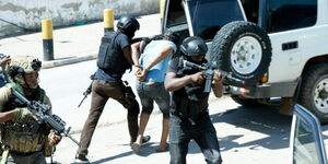 Anti-Terror Police Unit (ATPU) arrests a suspect in Mombasa.