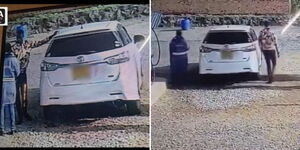 The car which fled off after failing to pay Ksh8,000 fuel.