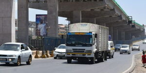 Vehicles along Uhuru Highway in Nairobi.