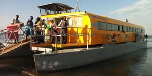 A water bus on Lake Victoria