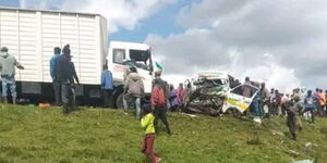 Aftermath of an accident at the Zambezi area along the Nairobi-Nakuru highway on Tuesday, April 16, 2024. 