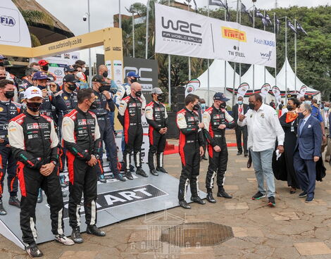 President Uhuru Kenyatta flags off of the 2021 WRC Safari Rally at KICC, Nairobi.