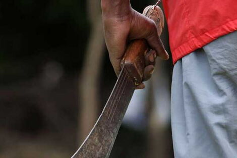 A man holding a machete