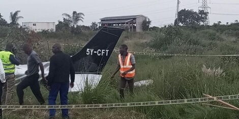 Light aircraft crash lands in Kiambu on Thursday evening, February 3, 2022.