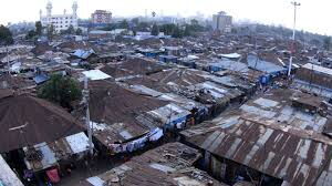 An aerial view of Majengo slum in Nairobi.