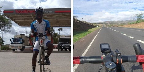 An image of Jack Osiro, the Nairobi resident who rode 310 kilometres to Kisii