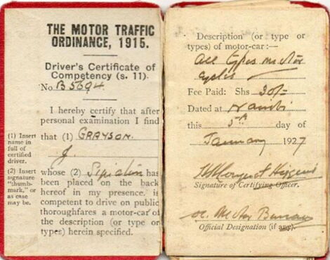 The first generation copy of driving licenses