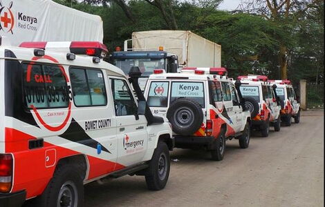 Cars branded by Kenya Red Cross logo