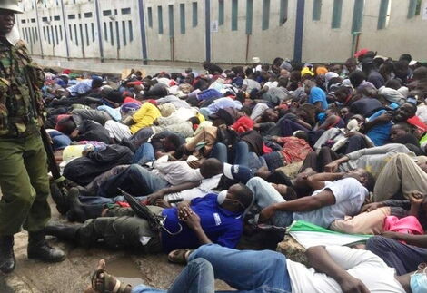 Police punish Kenyans during the first day of curfew on Friday,March 27