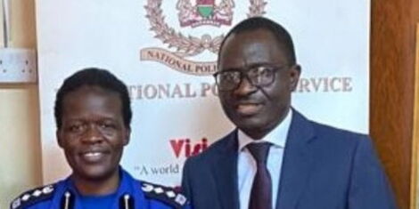 Senior Superintendent of Police (SSP) and currently the Deputy Director of Planning at the Office of the Inspector General of Police, Dr Resila A. Onyango and Police Spokesperson Bruno Shioso.