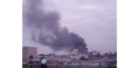 Fire along Mombasa Road