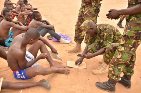 Kenya Defence Forces (KDF) during a past recruitment in 2019