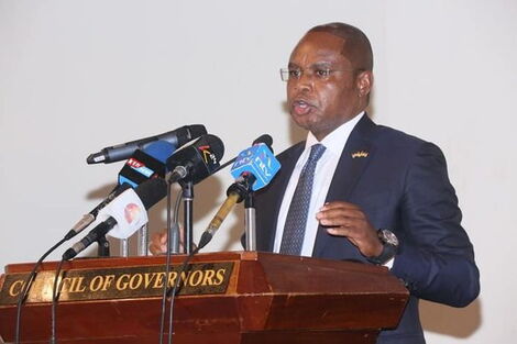 Kilifi Governor Amason Kingi during a press briefing on January 13, 2021