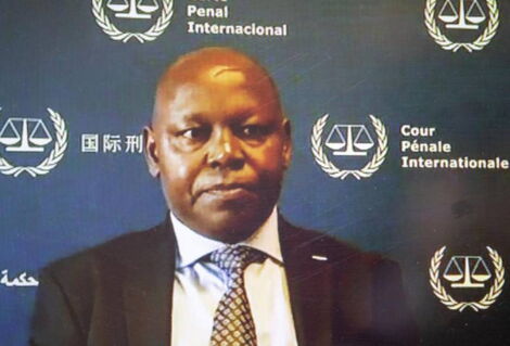Lawyer Paul Gicheru when he appeared before the ICC via video-link from the ICC Detention Centre on November 6, 2020