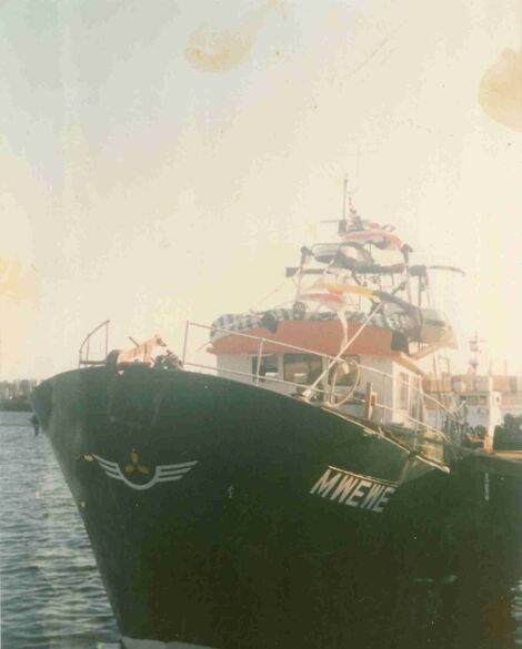 An image of MV Mwewe built by Hon. Esther Passaris' father.