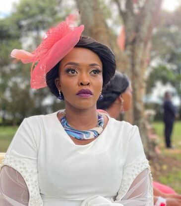 Actress Mbeki Mwalimu posing for a photo on December 9, 2021.