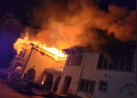 Mutahi Ngunyi's Runda mansion on fire