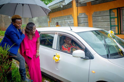 NCIC Commissioner Wambui Nyutu's mother in her new car on Saturday, November 14, 2020.