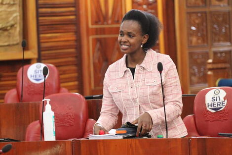 Nominated Senator Sylvia Kasanga speaking in Parliament