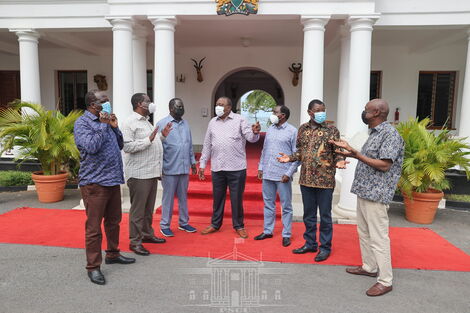 President Uhuru Kenyatta meets ODM leader, Raila Odinga, and One Kenya Alliance principals, Moses Wetangula, Musalia Mudavadi, Kalonzo Musyoka, and Gideon Moi.