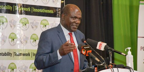 Outgoing IEBC Chair Wafula Chebukati during the launch of the launch of the 2022 Post-Election Evaluation Report on Monday, January 16, 2023.