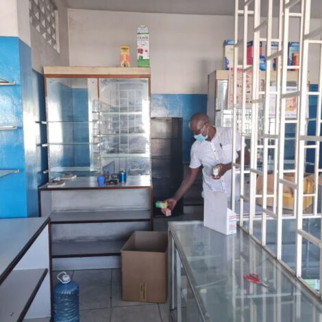 PPB official conducts operations at Pharmacies in the Coastal region on Thursday, February 3. 2022.