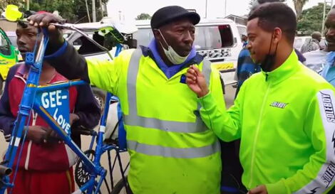 Peter Gikiri speaking with Presenter Ali at Alsops, Nairobi on July 4,2021