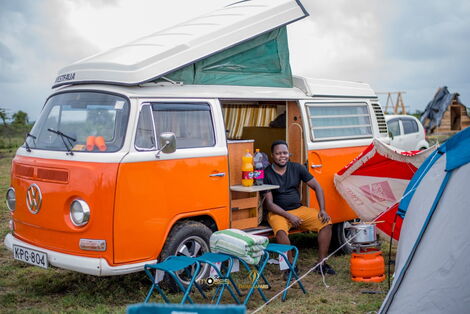 Photo of a Volkswagen van as a form of leisure accommodation vehicle in Kenya.