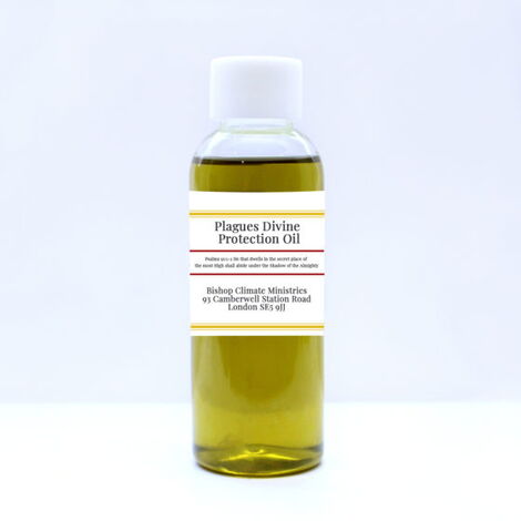 Plague protection oil advertised by Bishop Climate Ministries on March 20, 2020.